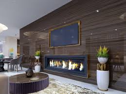 Luxurious Modern Fireplace In The Hotel