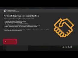 notice of xbox live enforcement action