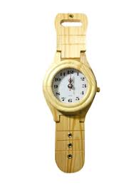 Wooden Wrist Watch Shaped Wall Clock