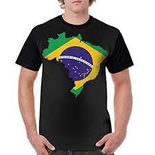 Custom Mens Tshirts Brazil Flag Map Outdoor Fitness Trendy