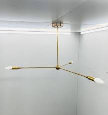 3 Light Modern Brushed Brass Sputnik