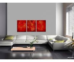 Red Abstract Painting Textured