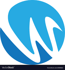 W Letter Wave Logo Template