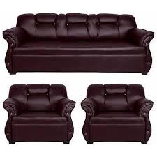 brown rexine 5 seater sofa set in