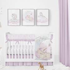 unicorn nursery girl crib bedding set