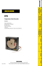 Kt6 Temperature Chart Recorder Dickson Pdf Catalogs
