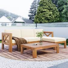 outdoor sofa chairs set patio wood