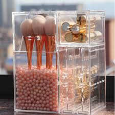 acrylic cover makeup brush holder with