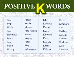 positive words that start with k