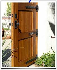 Bronze Hardware On Wood Door Coastal