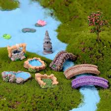 Miniature Pond Bridge Kit Figurines