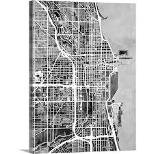 Greatbigcanvas Chicago City Street Map