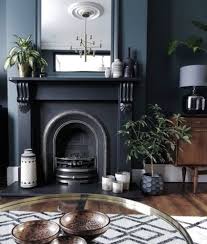 Dark Blue Fireplace Wallpaper Smooth