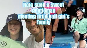 I was touched by his kindness because most tennis players, if you got hit, they'd ask if you were ok. Rafa Accidentally Hit Ball Girl Rafael Nadal Youtube
