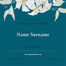 free printable funeral invitation