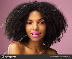 face portrait hair care black woman