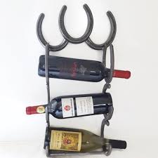 Wall Mounted Horseshoe Wine Bottle