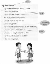 On page 2, a picture for them to describe, with prompts. Picture Composition Worksheet Exercises For Class 2 Examples With Answers Cbse