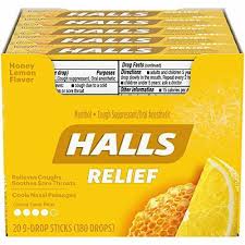 halls relief honey lemon cough drops
