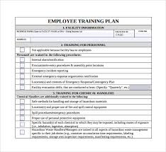 Sample Training Plan For Employees Rome Fontanacountryinn Com