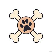 dog bone and paw clipart template in