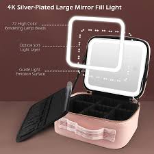 travel makeup case with large lighted