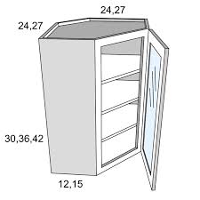 Wall Diagonal Glass Door Corner Cabinet