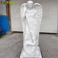 hand carved marble st michael the