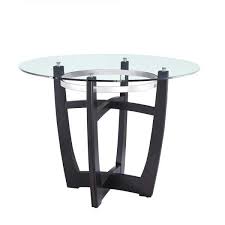 Black Clear Tempered Glass Top Dining