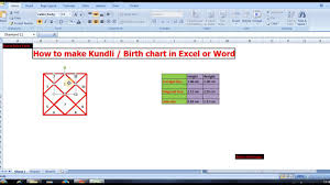 How To Draw Kundli Birth Chart In Excel Word