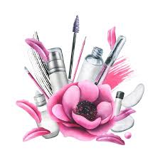 a drawing of makeup brushes and brushes