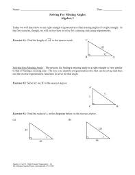 Learn the basics of trigonometry: Solving For Missing Angles Algebra 1