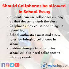 should cellphones be allowed in