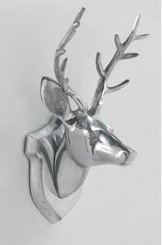 aluminum silver deer head wall mount decor