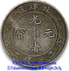 1908 Chinas Ching Dynasty Kuang Hsu Yuan Pao Silver