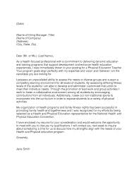 Physical Education Cover Letter Examples Magdalene Project Org