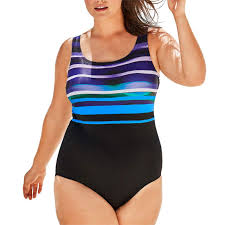 Woman Within Plus Size Empire Waist Swimsuit By Aquabelle At