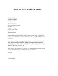 Interview Thank You Letter Template Interview Thank You Letter