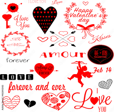 Сет валентинки, любовные надписи, коллаж, день святого валентина, день  влюбленных Векторный объект Stock | Adobe Stock