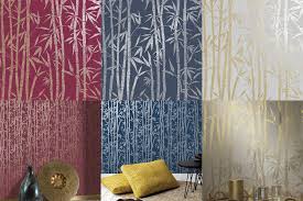 Metallic red and silver wallpaper. Holden Nandina Bamboo Style Wallpaper Jungle Red Blue Grey Silver Gold Metallic Ebay
