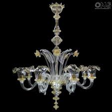 Venetian Chandelier Elegante Amber Murano Glass