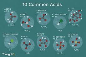 10 common acids and chemical structures