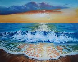 Sunrise At Sea Original Oil Painting