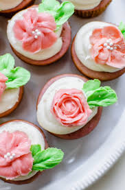 strawberry cupcakes with pink and green