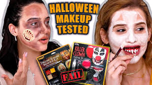 testing halloween makeup kits