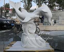 Stone Carving Marble Dolphin Statues