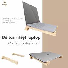 Giá đỡ Laptop gọn nhẹ/ Chân đế kê tản nhiệt máy tính chống trượt bằng gỗ  thông tự nhiên