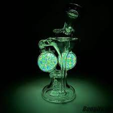 Black Leaf Recycle Bong Glow In The
