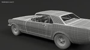 3d ford mustang coupe 1964 66 model
