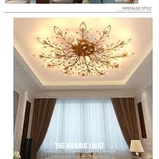 Modern Flush Mount Home Gold Black Led K9 Crystal Ceiling Chandelier Lights Fixture For Living Room Bedroom Kitchen Lamps